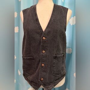 Denim waistcoat top with snaps- women Large